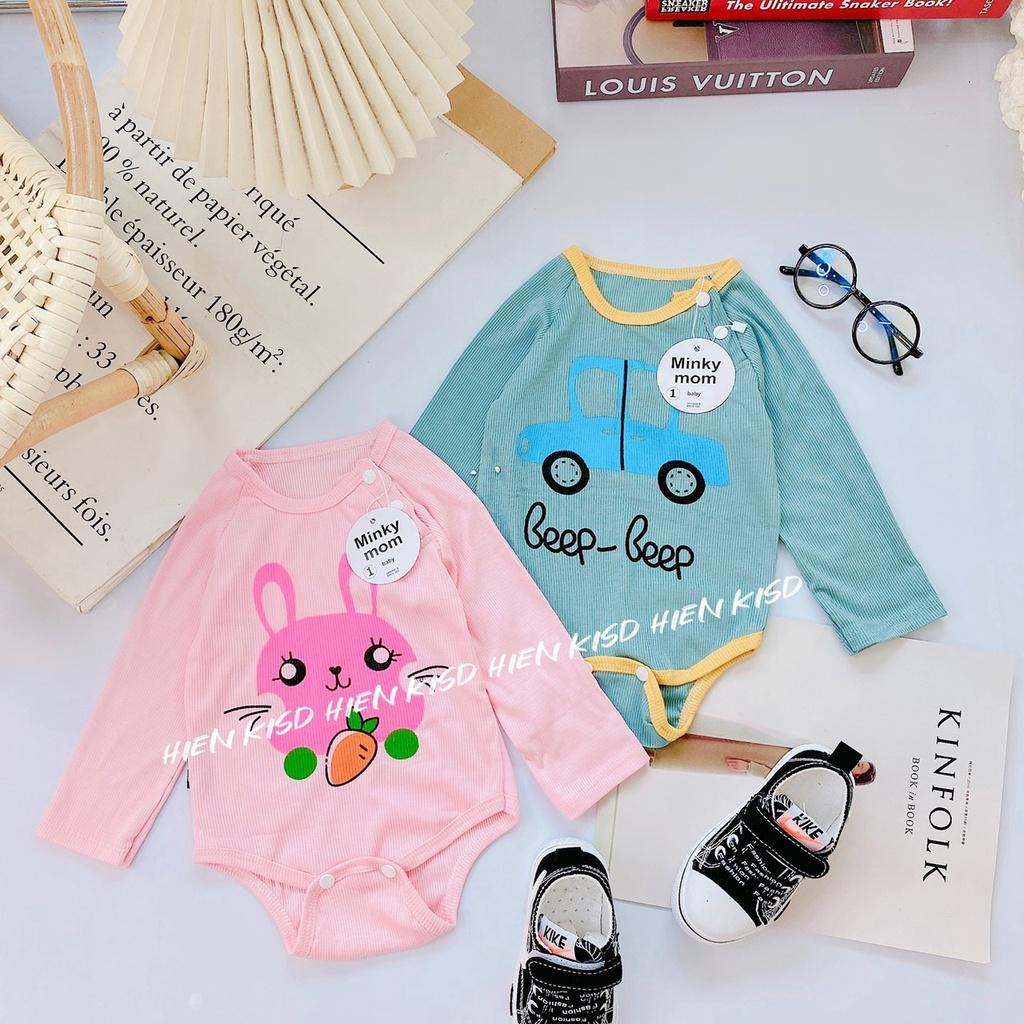 Body ngắn tay, body chip cho bé sơ sinh vải tăm lạnh cao cấp, mềm mại, co giãn 4 chiều, thấm hút mồ hôi