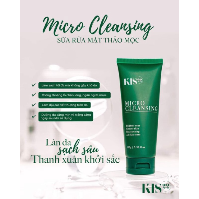 Sữa rửa mặt dưỡng ẩm micro cleansing Kis22