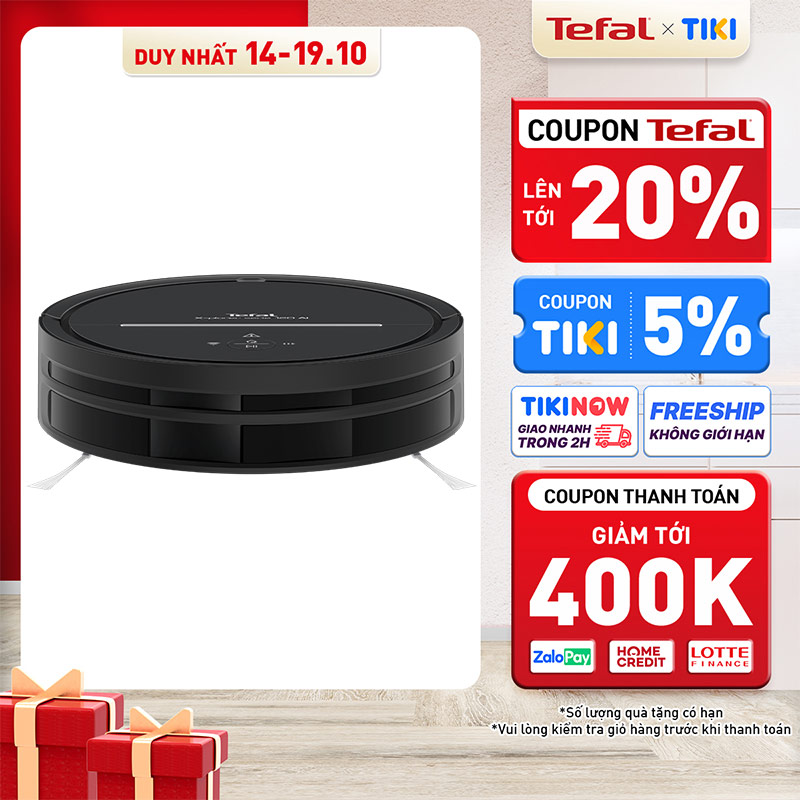 Robot hút bụi lau nhà Tefal RG7865WH - Đen - Hàng chính hãng   