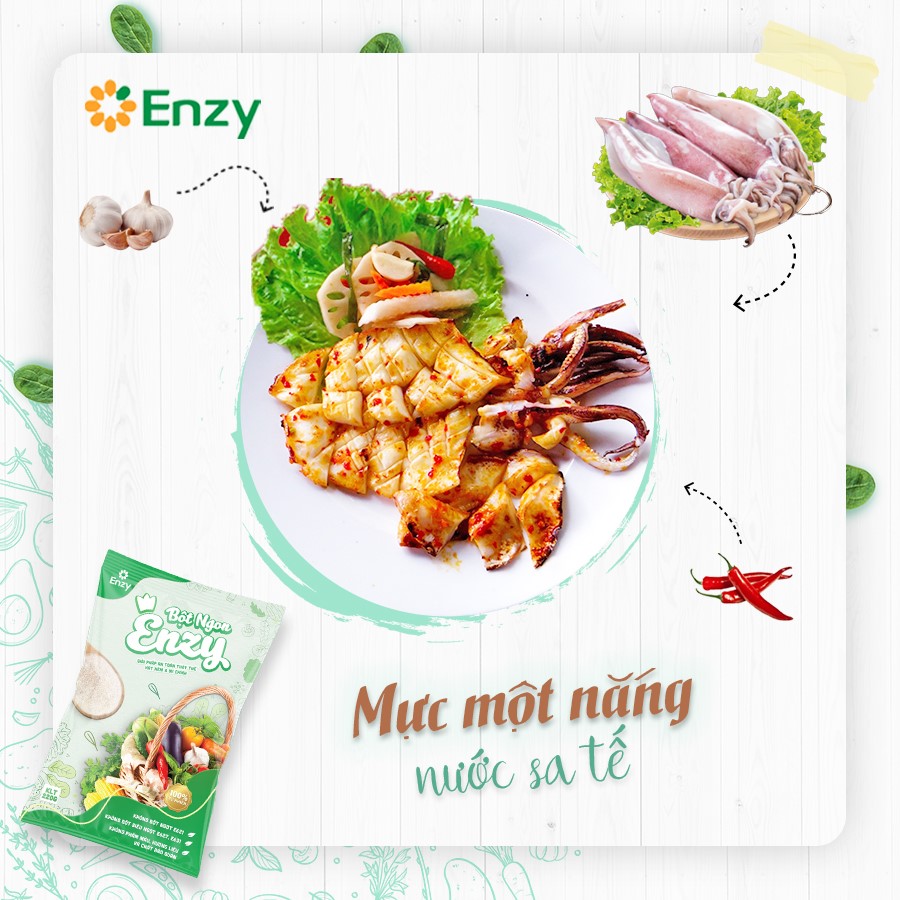 Combo &quot;Gia đình&quot; 10 gói hạt nêm rau củ Enzy không mì chính MSG thay thế gia vị cả chay và mặn