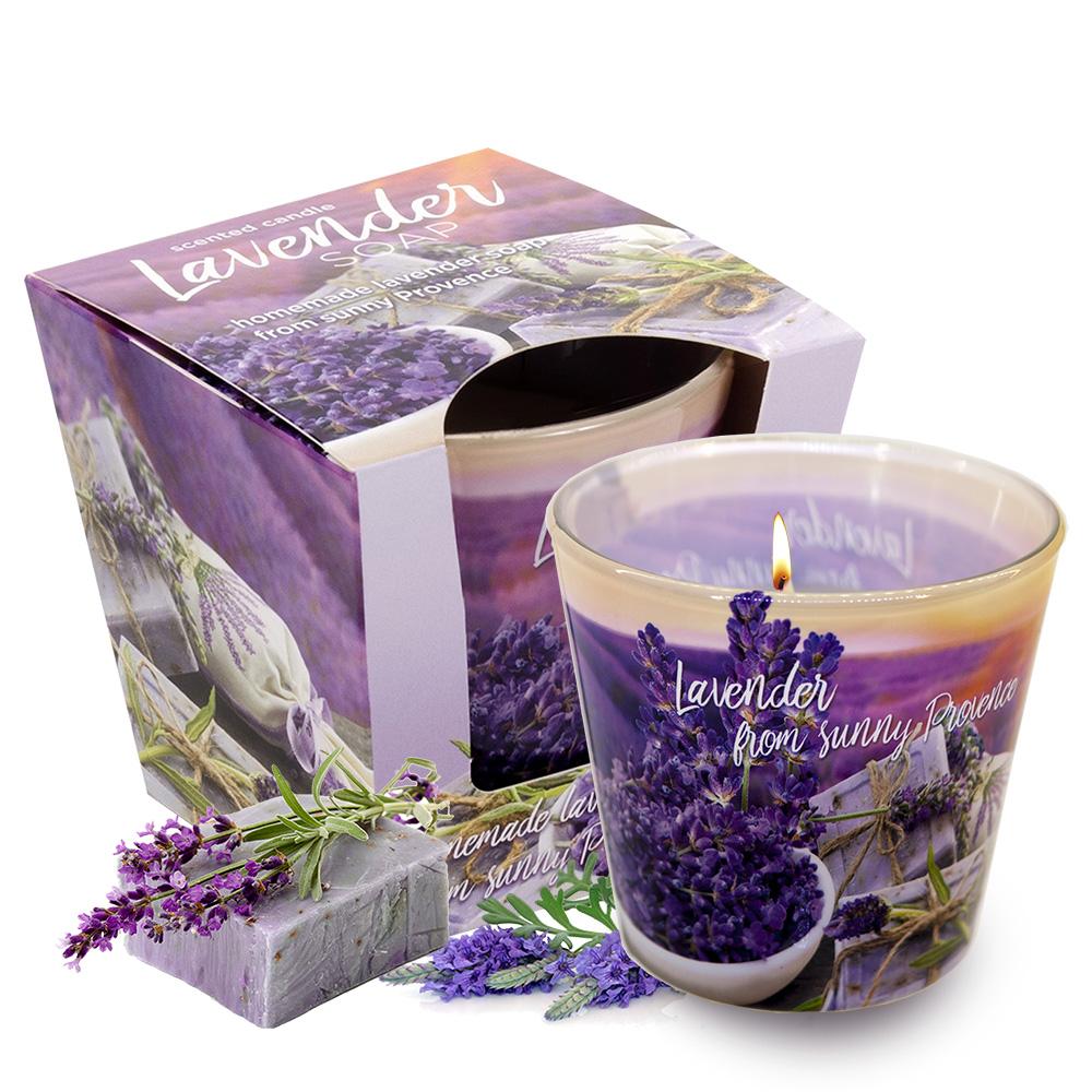 Ly nến thơm tinh dầu Bartek Lavender Fields & Soap 115g QT04965 - cánh đồng oải hương, nến trang trí, thơm phòng, thư giãn, hỗ trợ khử mùi (giao mẫu ngẫu nhiên)