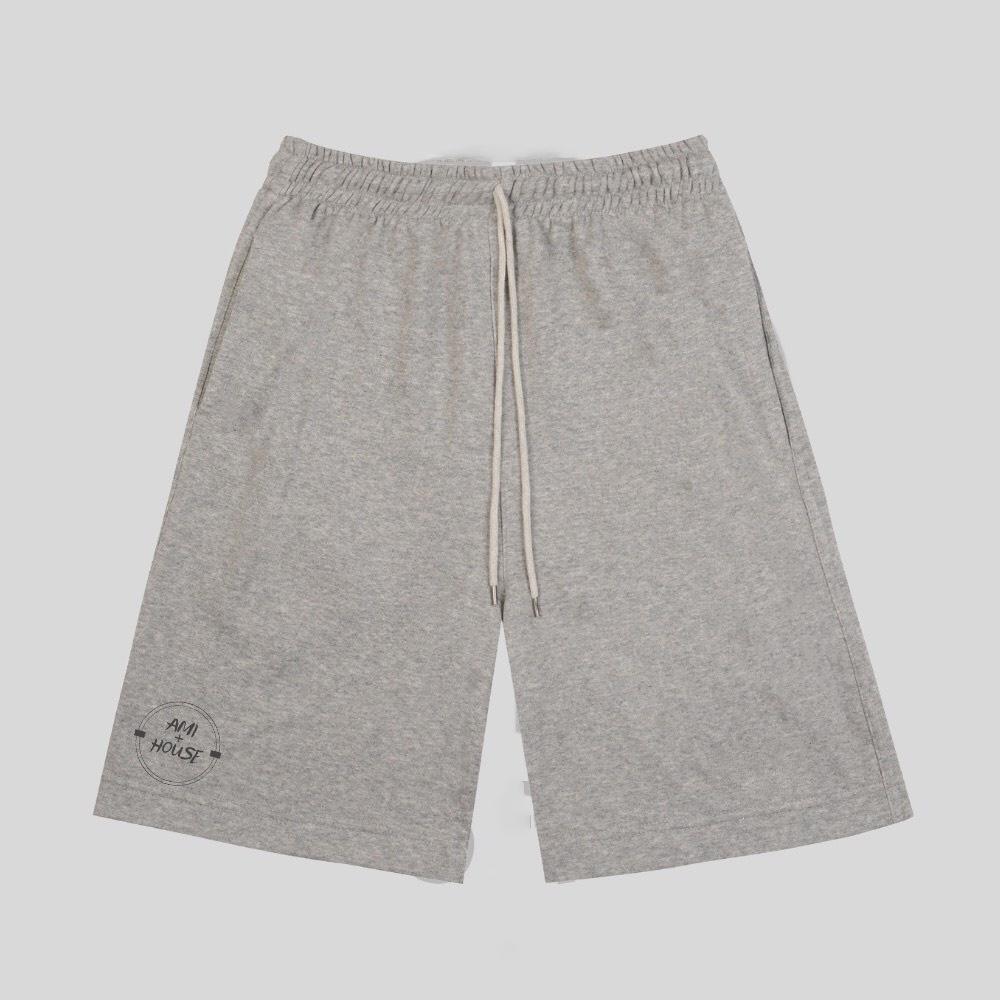 Quần short nam nữ có in logo AMIHOUSE đủ size chất liệu da cá cao cấp