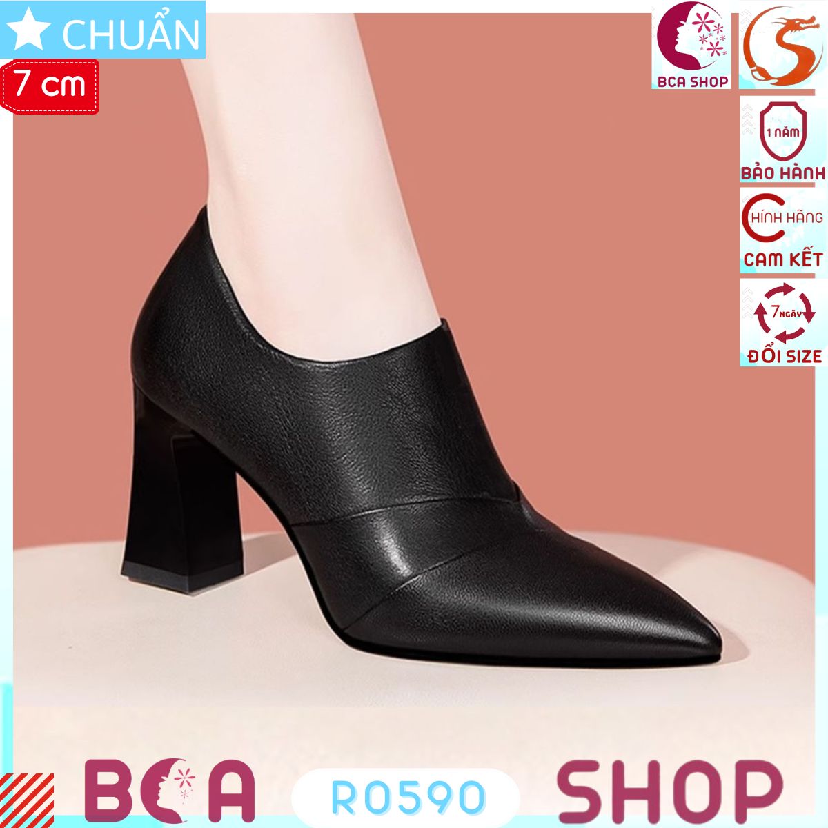 Giày boots nữ cổ ngắn mũi nhọn 7p RO590 ROSATA tại BCASHOP thiết kế đơn giản nhưng sang trọng, không cầu kì mà khí chất