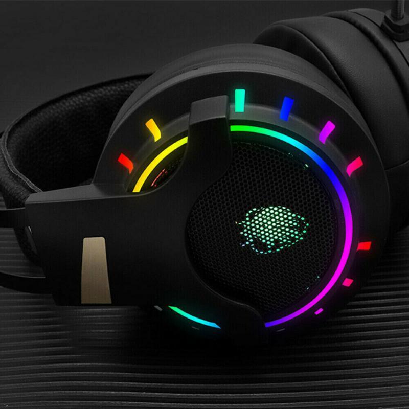 Tai Nghe Chơi Game LED Trò Chơi USB Có Dây Tai Nghe Có Mic Cho PC Laptop PS4 Xbox 1 Máy Tính