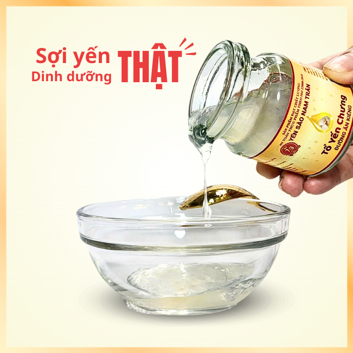 [Combo 3 Hộp] Yến chưng Đường Ăn Kiêng 7 gram Tổ Yến Tươi - Yến Sào Nam Trân. Hộp (6 lọ x 70 ml)