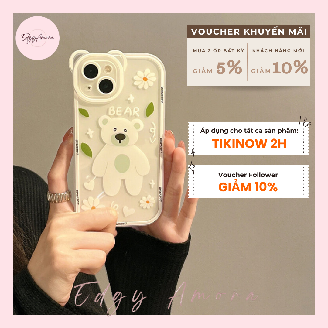 Ốp lưng Iphone chống sốc hình gấu trắng dành cho Iphone 11 / Phone 11 Pro / Iphone 11 Pro Max / Iphone 12 / Iphone 12 Pro / Iphone 12 Pro Max / Iphone 13 / Iphone 13 Pro / IPhone 13 Pro Max / Iphone 14/ Iphone 14 Pro / Iphone 14 Pro Max