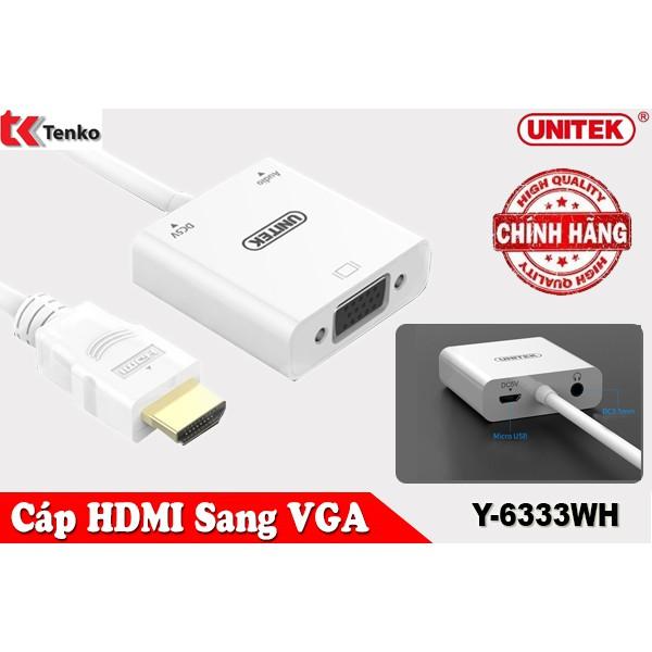 Cáp chuyển HDMI Sang VGA &amp; Audio UNITEK Y-6333 - Hàng nhập khẩu