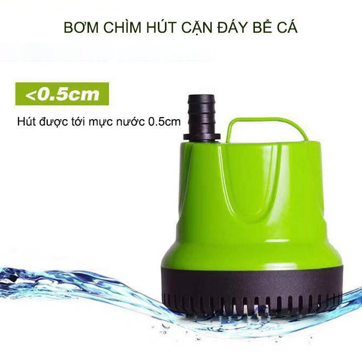 Bơm chìm hút cặn đáy bể cá 6W-12W-25W tùy chọn (không chổi than)