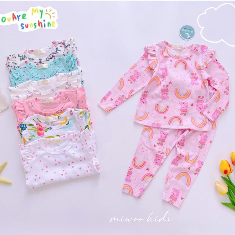 Bộ dài tay cánh tiên quần dài Bozip siêu mềm mịn mát cho bé gái từ 7-18kg - HÀNG LOẠI 1