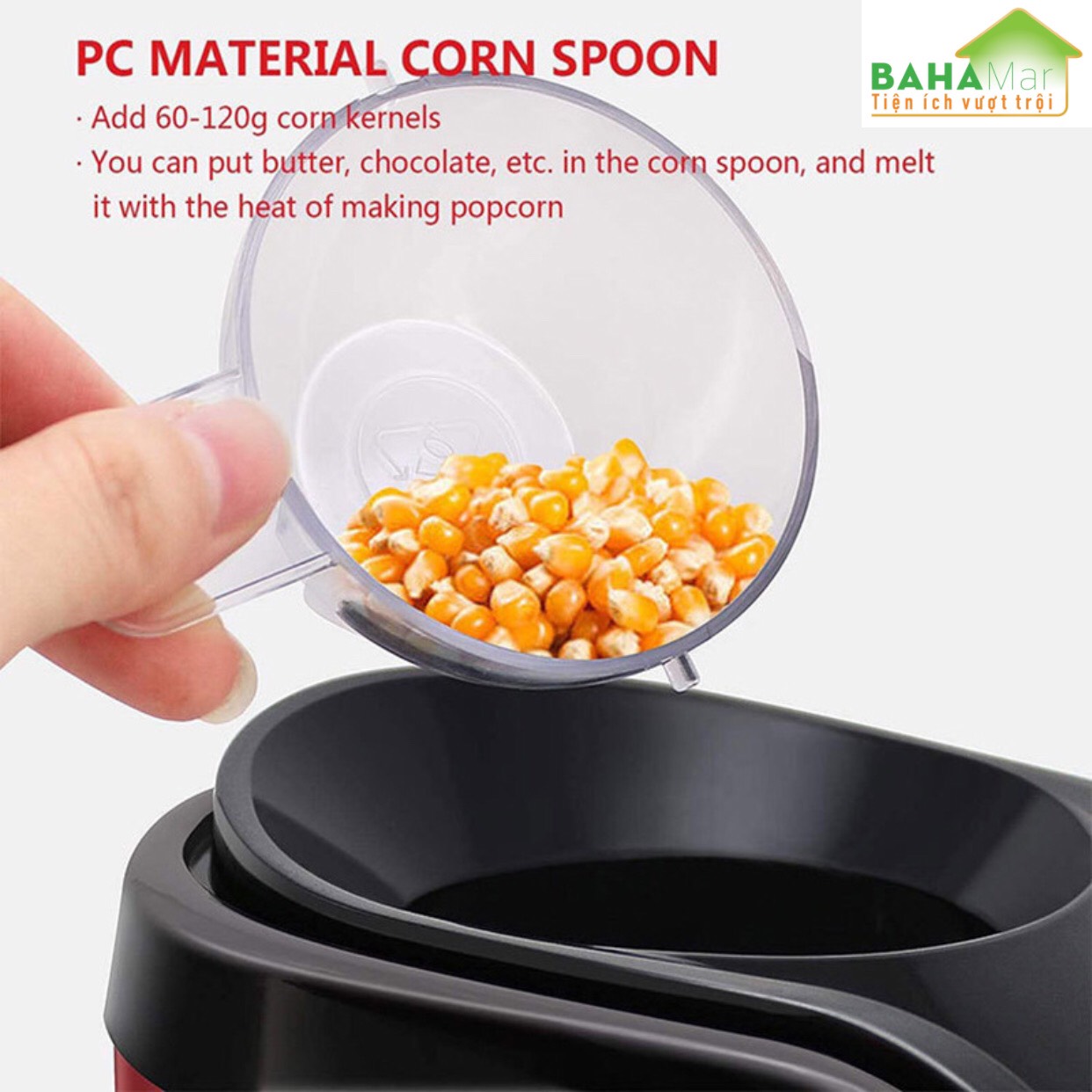 MÁY LÀM BẮP RANG BƠ POPPER TỰ ĐỘNG TẠI GIA ĐÌNH "BAHAMAR" tiện dụng và đảm bảo vệ sinh an toàn phù hợp dùng tại gia đình