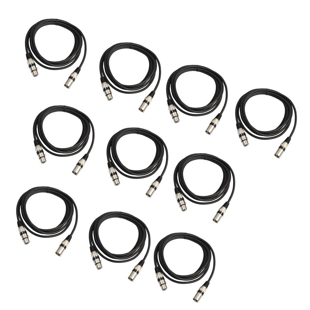 10x Filtered Interference DMX Signal Cable Wire Lighting Moving Head Light with Zinc Alloy Plug,9.84ft