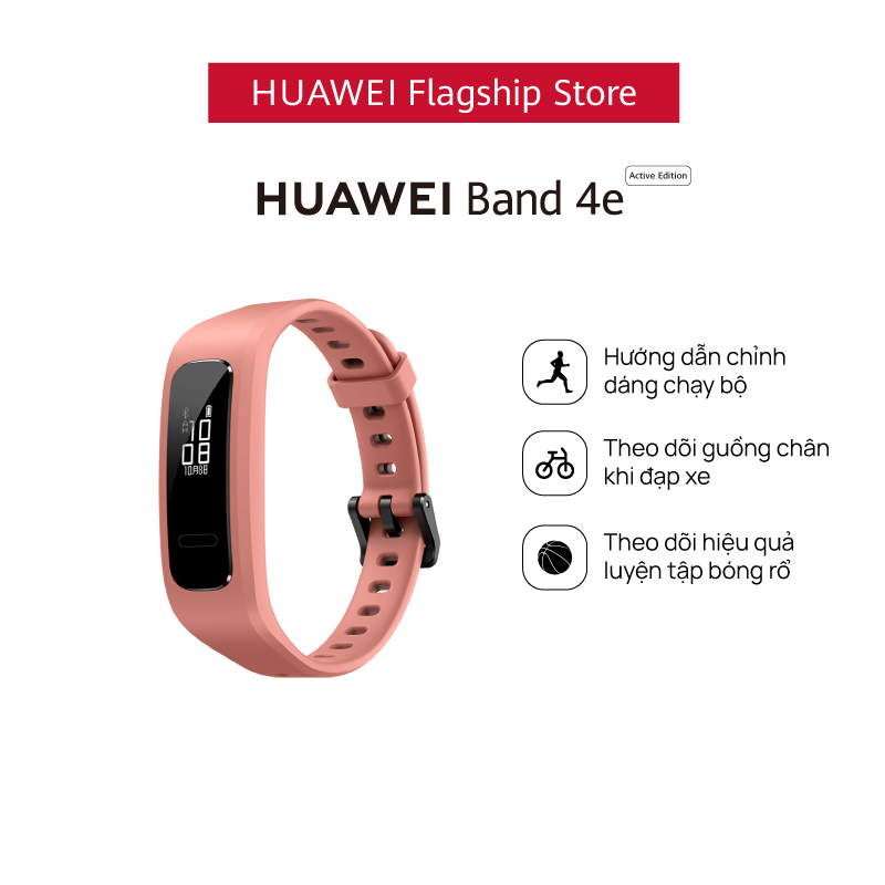 Vòng Đeo Tay Thông Minh HUAWEI Band 4e | Hướng Dẫn Chỉnh Dáng Chạy Bộ | Theo Dõi Guồng Chân Khi Đạp Xe |  Theo Dõi Hiệu Quả Luyện Tập Bóng Rổ | Hàng Chính Hãng