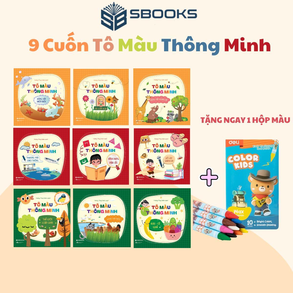Sách - Bộ 9 Cuốn Sách Tô Màu Thông Minh - SBOOKS