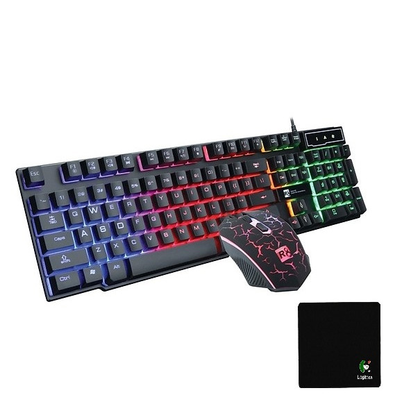 Bộ Bàn Phím Giả Cơ Và Chuột Chuyên Game R8 1910 Led 7 Màu - Hàng nhập khẩu