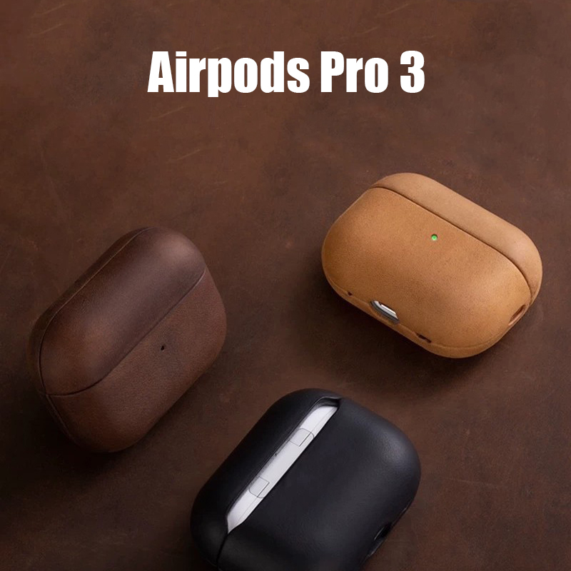 Bao Case Hybrid Da Thật Cao Cấp cho Airpods Pro 3 - Hàng Chính Hãng