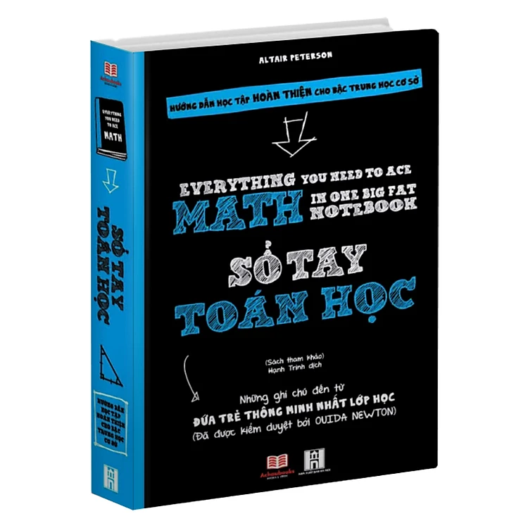 Sách - Sổ Tay Toán Học, Sổ Tay Học Tập , Tổng Hợp Kiến Thức Toán Học Từ Lớp 4 Đến Lớp 9 - Á Châu Books, Bìa Cứng, In Màu