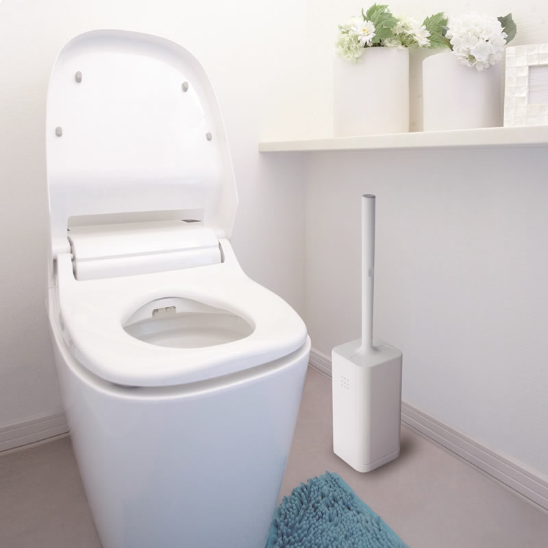 Bộ 3 chổi cọ toilet có hộp đựng thông minh ( màu trắng ) - Hàng Nội Địa Nhật