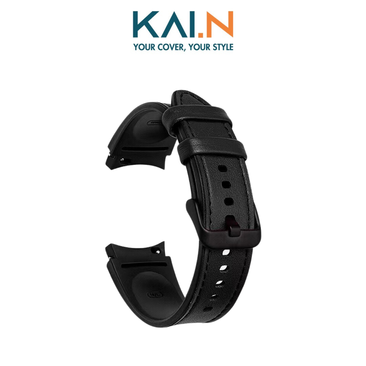 Dây Da Silicone Chống Nước Dành Cho Samsung Galaxy Watch 4/ Galaxy Watch 5/ Watch 5 Pro, Kai.N Classic Hybrid Leather - Hàng Chính Hãng