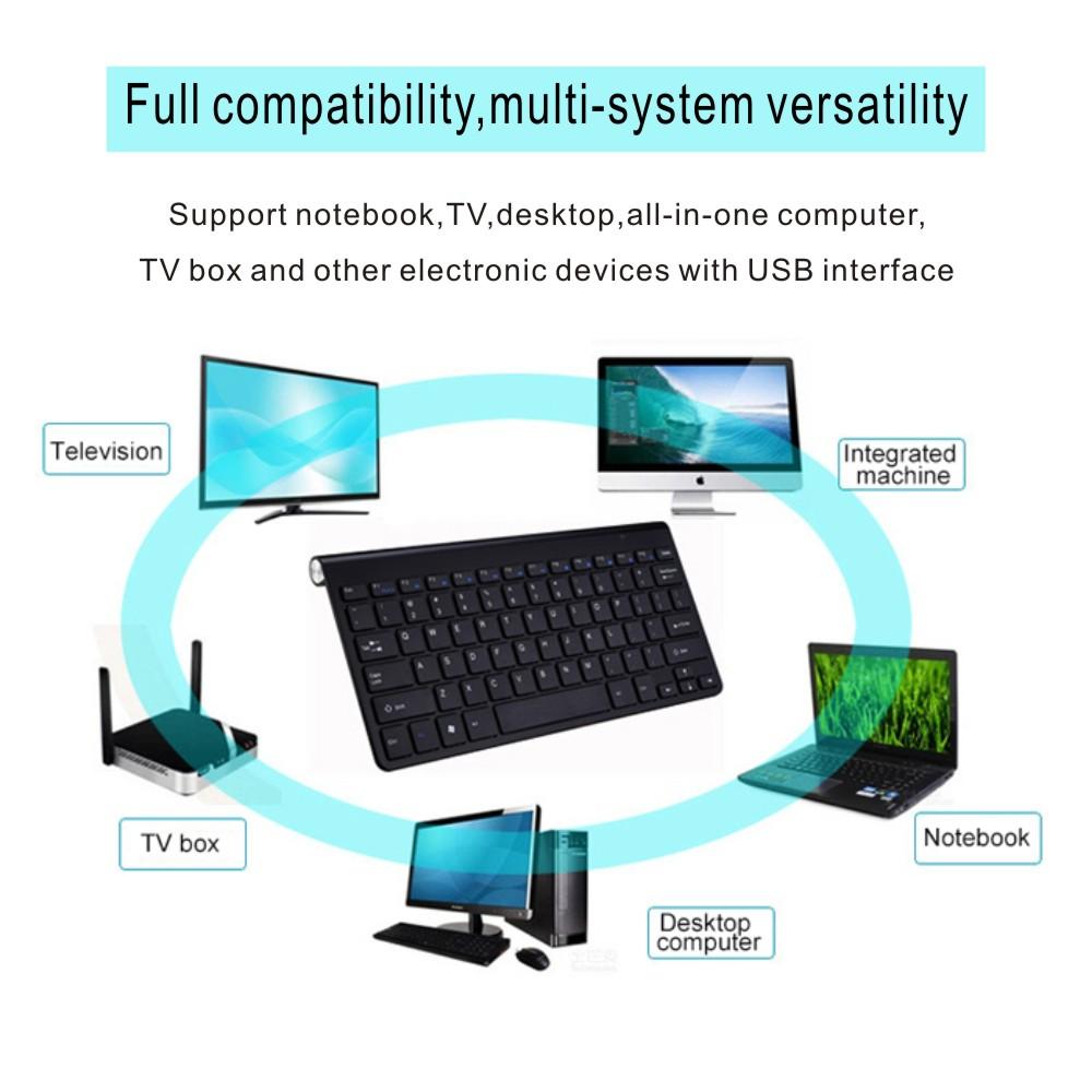 Combo Bàn Phím Và Chuột Không Dây Mini Slim Di Động Đa Phương Tiện Bàn Phím Chuột Cho Laptop Mac Máy Tính Máy Tính Truyền Hình PS4