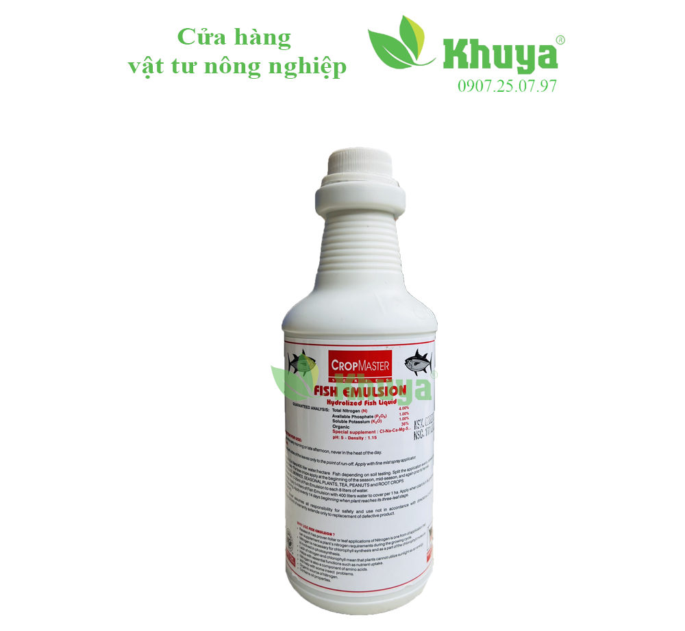 Phân bón lá hữu cơ Fish Emulsion Đạm cá Mỹ 500ml
