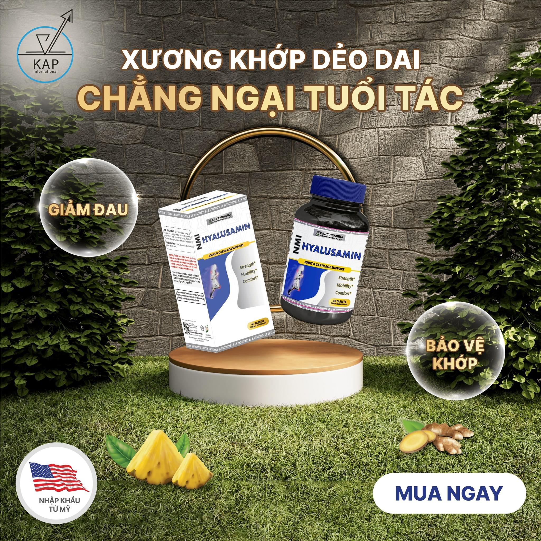 Hỗ Trợ Khớp Vận Động Linh Hoạt Tái Tạo Sụn - Viên Uống NMI Hyalusamin (45 Viên)