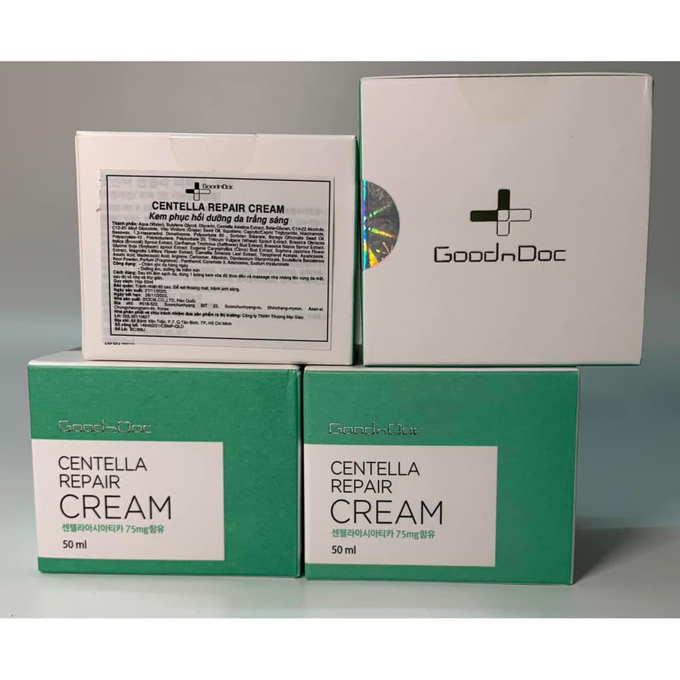 Kem Dưỡng Phục Hồi Da Rau Má GoodnDoc Centella Repair Cream 50ml