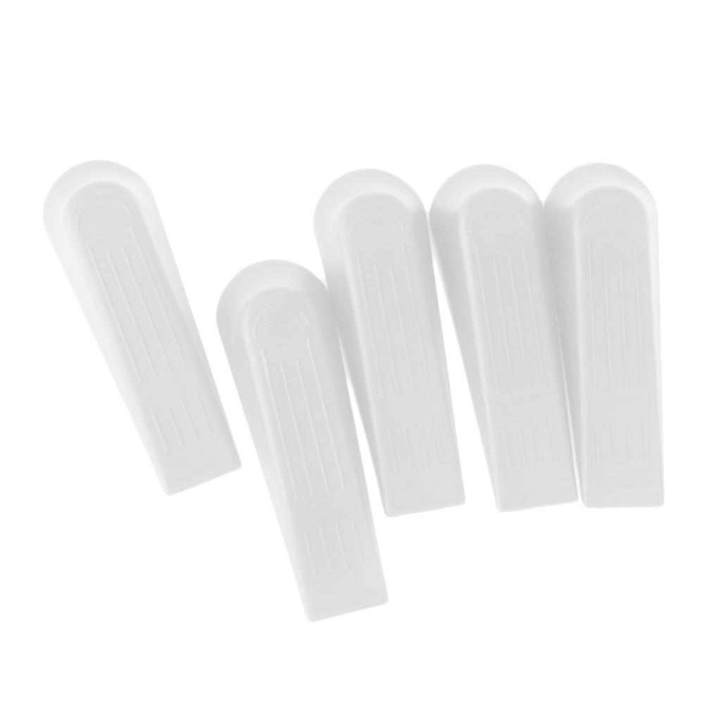 5x Plastic Security Door Stoppers Door Block Wedges Inserts for Home Office