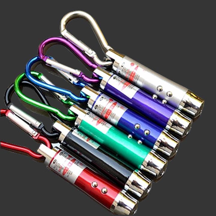 Móc khóa đèn pin 3 in 1 soi tiền, đèn laser, đèn led siêu sáng F398SP1