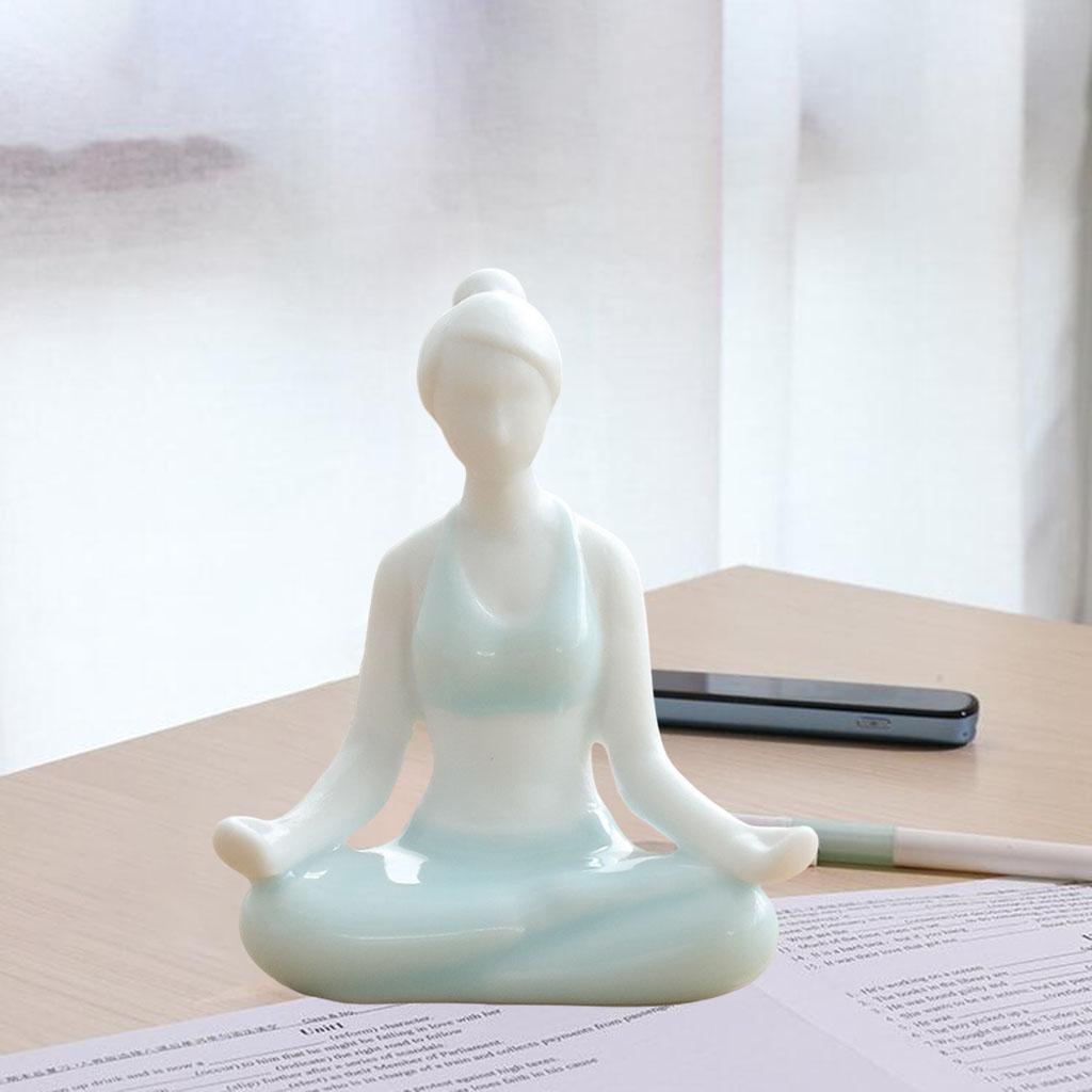 Ceramic Yoga Figurine Sculpture Statue Bedroom Desktop Cabinet Decoration