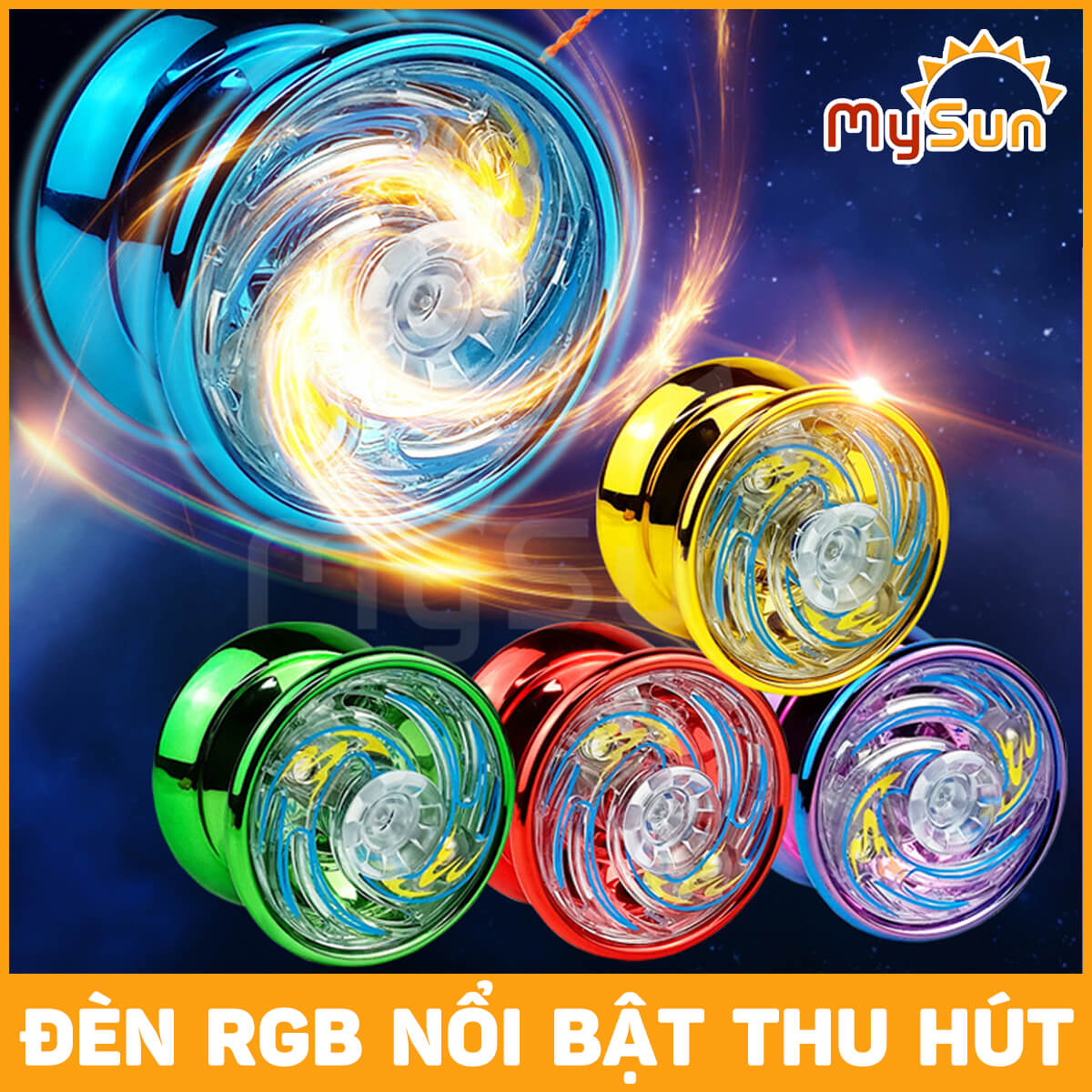 Con quay Yoyo phát sáng Yoyo chuyên nghiệp kim loại linh thú thần hổ rồng nhạy giá rẻ Yo yo 1a