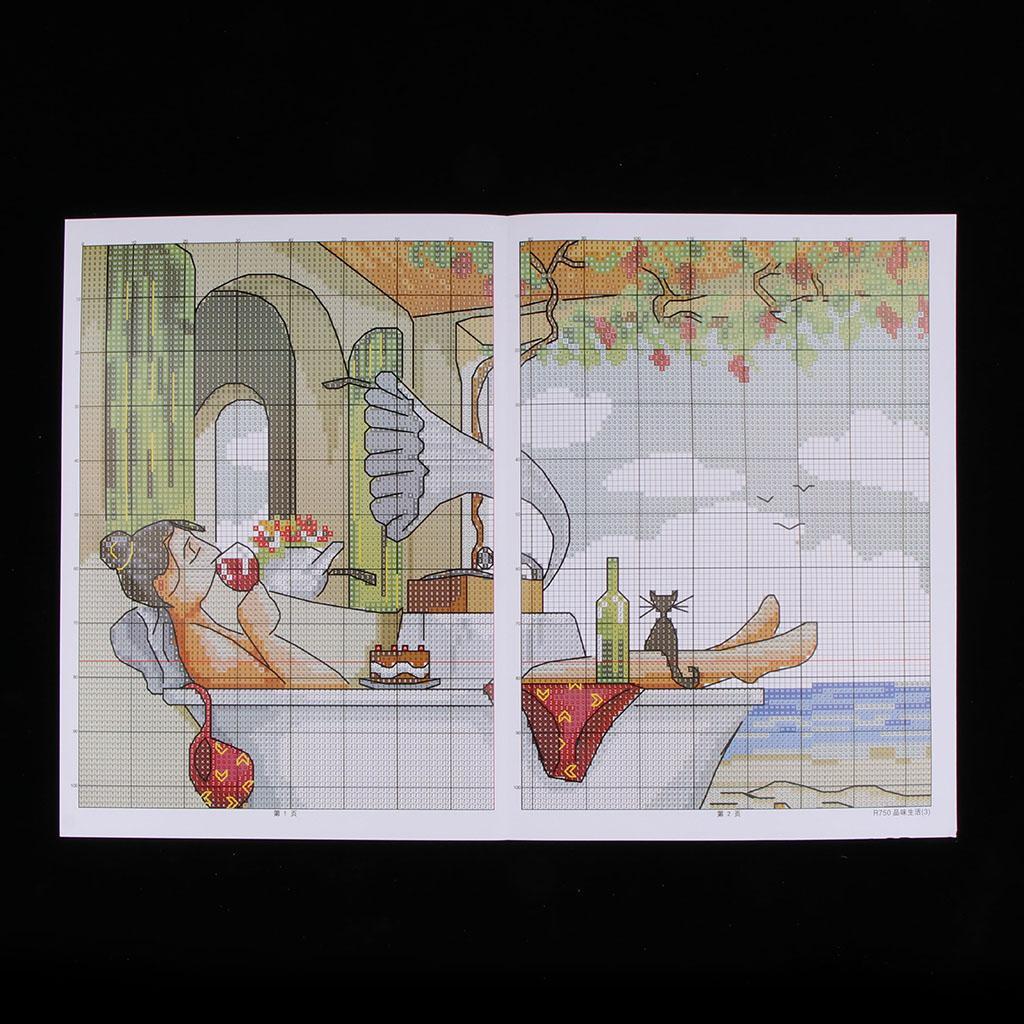 Enjoy Life Stamped Cross Stitch Kit for Teen Girls Printed Embroidery 14CT