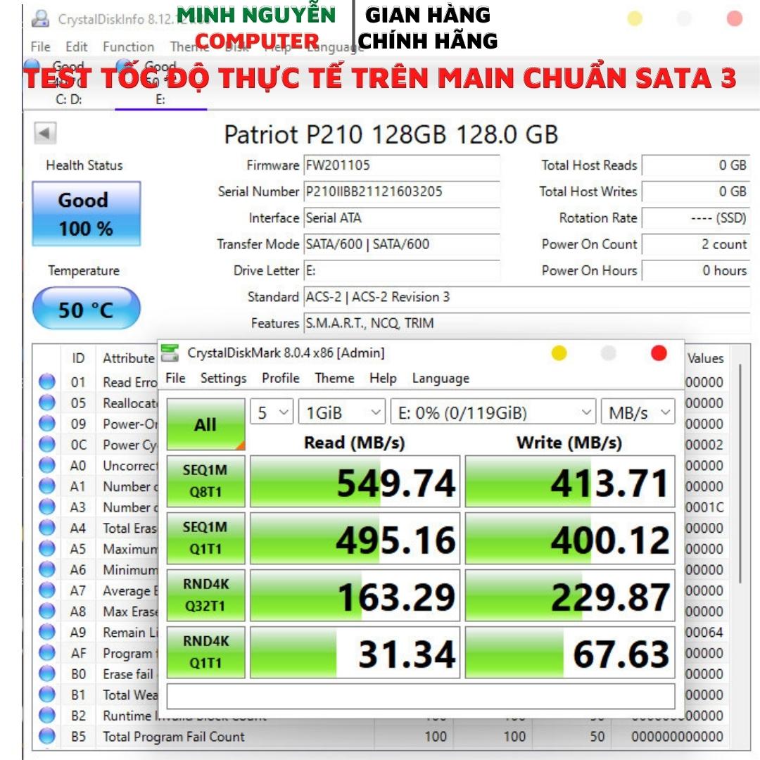 Ổ Cứng SSD 128GB, 256GB, 512GB PATRIOT P210 SATA 3 - 2.5INCH - New 100% - Hàng Chính Hãng