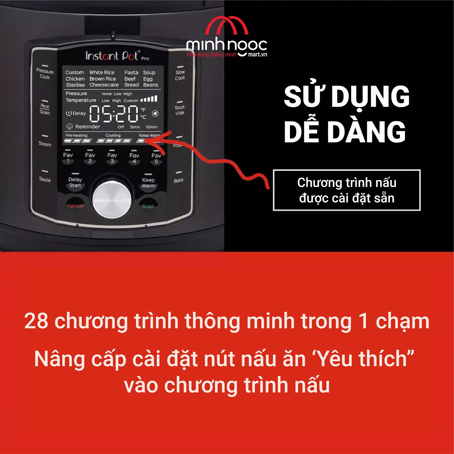 [ Hàng chính hãng Instant Pot ] Nồi áp suất điện đa năng Instant Pot Pro 10-in-1, Dung tích 5.7 Lít, 10 tính năng trong 1 (10-in-1)