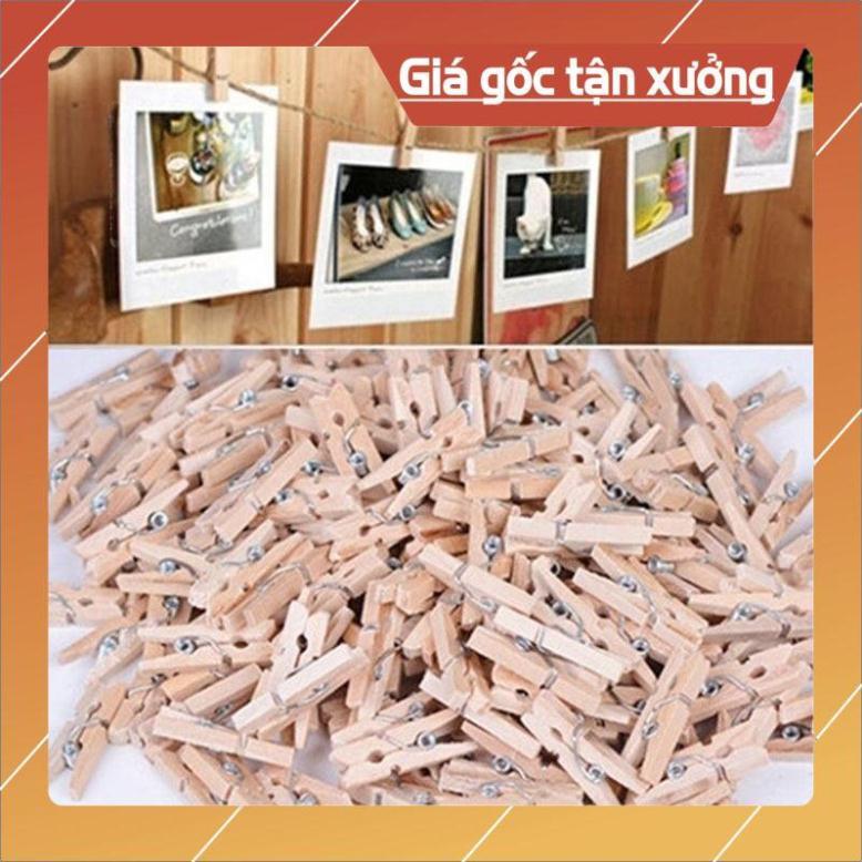 Set 50 Kẹp Gỗ Mini Kẹp Treo Ảnh Trang Trí