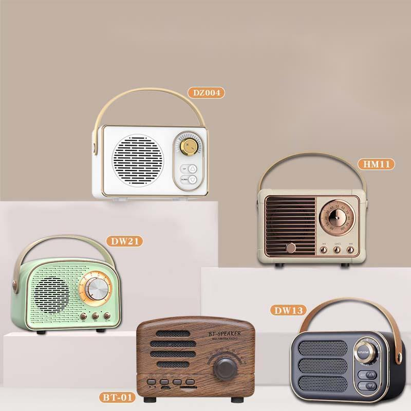 Loa Bluetooth cổ điển Mini Máy nghe nhạc cổ điển không dây di động Sạc USB Âm thanh nổi Trang trí loa cổ điển Màu sắc: DW21-Xanh đậm