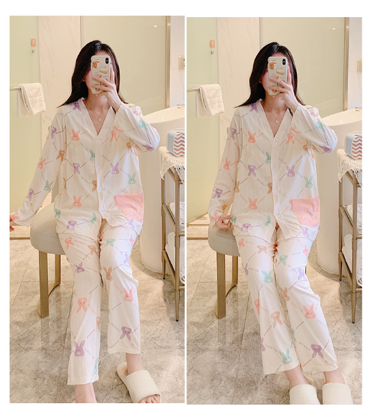 Bộ Đồ Bầu Sau Sinh Dài Tay Có Khe Mở Cho Con Bú Chất Liệu Cotton B13( Có đệm ngực may liền)