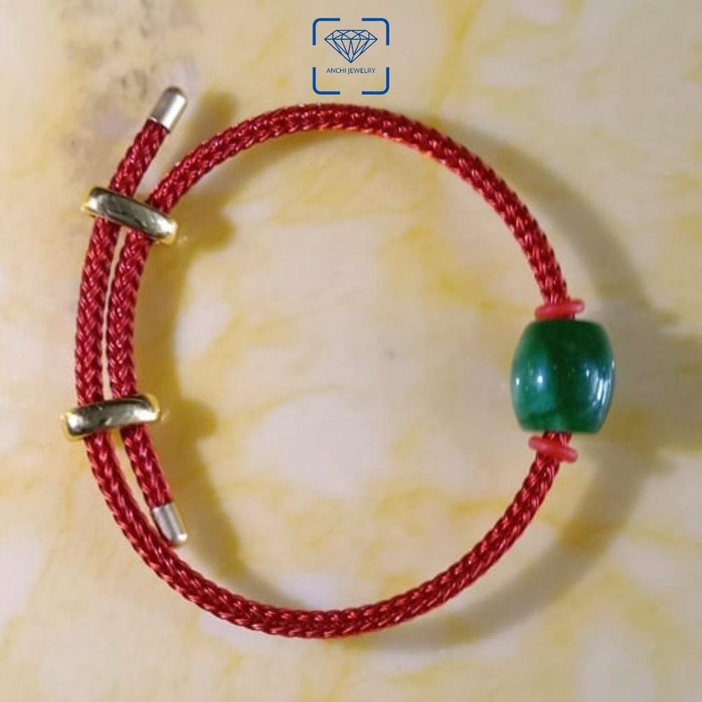 Vòng tay lu thống đá cam thạch phong thủy, dây lu thống, xỏ charm, đồng điếu