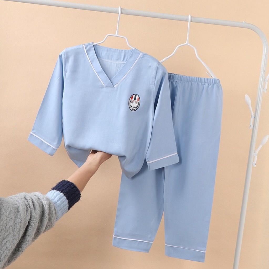 Bộ Đồ Ngủ Dài Tay Cổ Chữ V In Hình Cute Cho Bé Từ 10-28kg, Đồ Bộ Pijama Cho Bé - SUMO KIDS