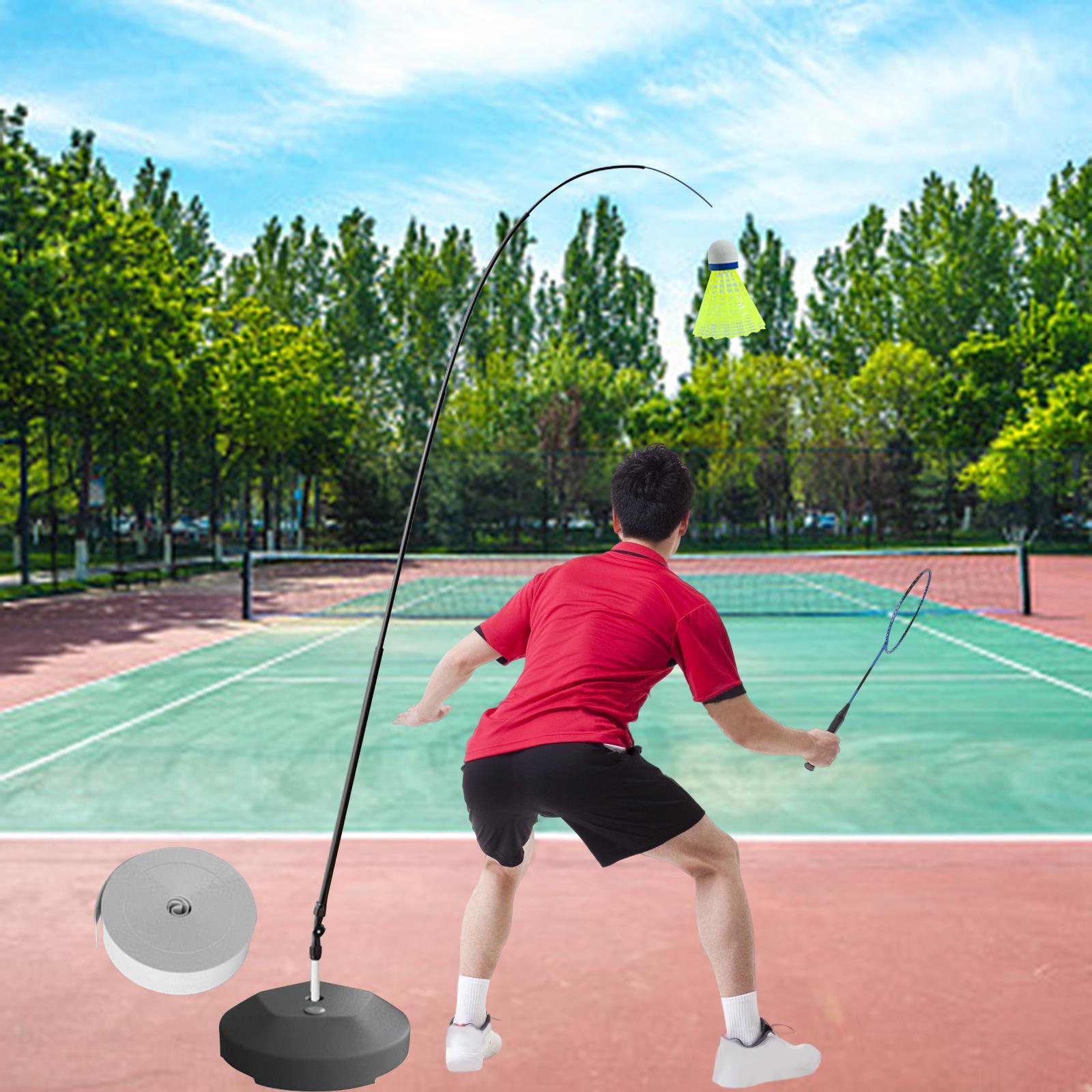 Portable Tennis Trainer Elastic Simulator Automatic Stretch Solo Badminton Trainer Device for Self Practicing Sports Adults Kids