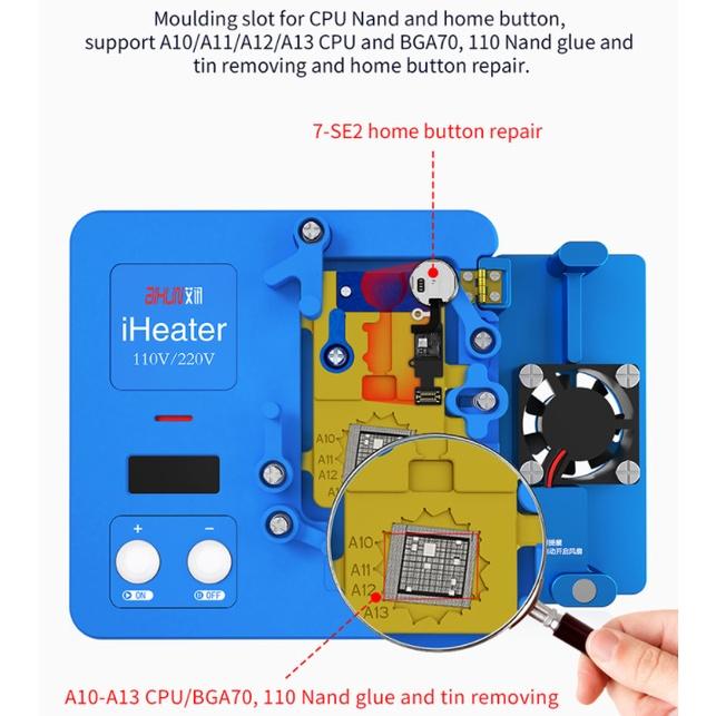 Bộ đế nhiệt tách main cho iPhone X đến 12 Pro Max (6 khuôn) hãng JC - iHeater