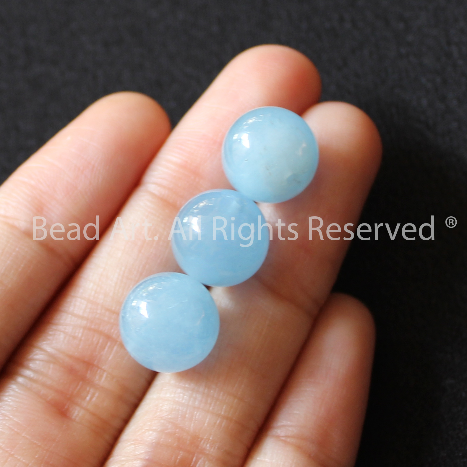 10MM Đá Aquamarine Tự Nhiên Xanh Biển Loại AA, Đá Phối Vòng Tay Phong Thuỷ, Chuỗi Hạt, Mệnh Thuỷ, Mộc - Bead Art