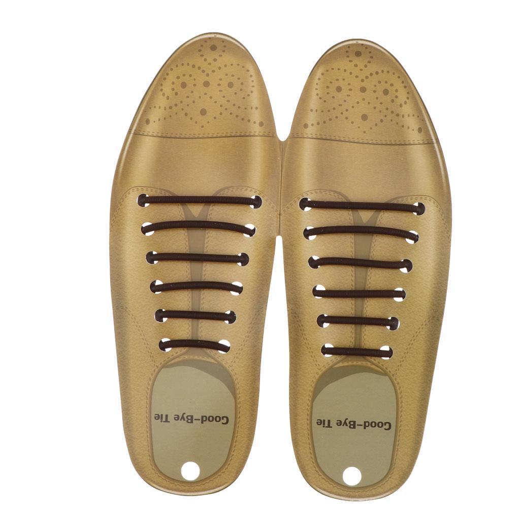 24 Pieces Adults Easy No Tie Shoelaces Elastic Silicone Round Shoe Laces