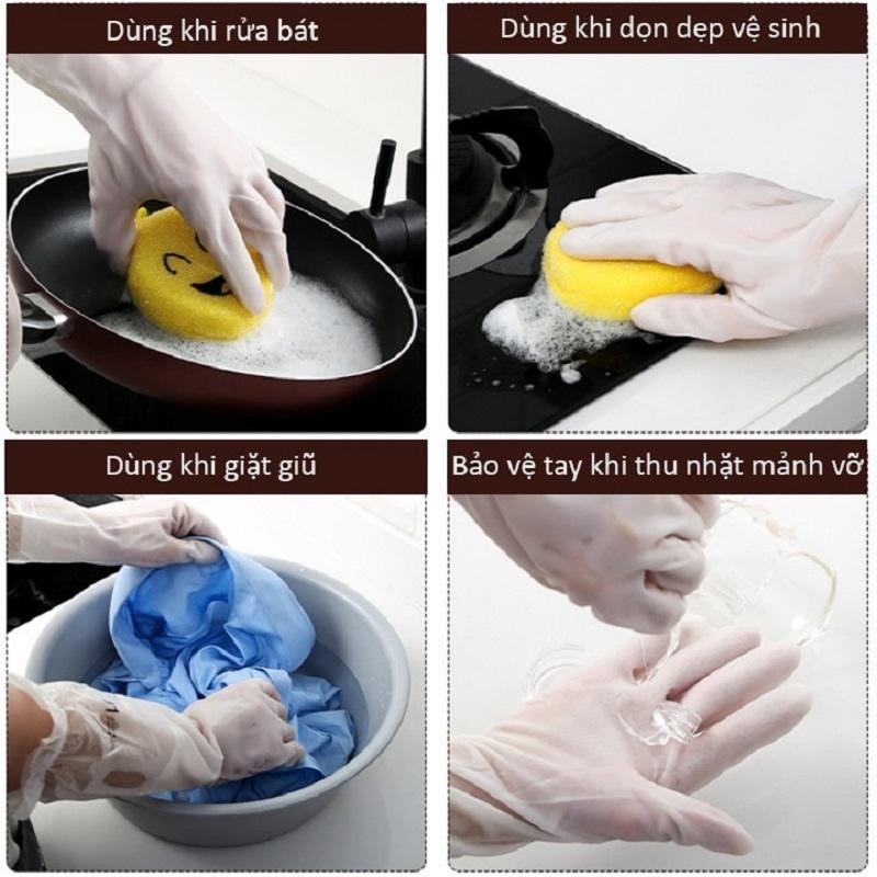 Găng tay cao su, Họa tiết hình hươu hoặc hình hạc rửa bát, rửa chén, vệ sinh nhà cửa - Làm Bếp - Làm Vườn - Siêu Bền