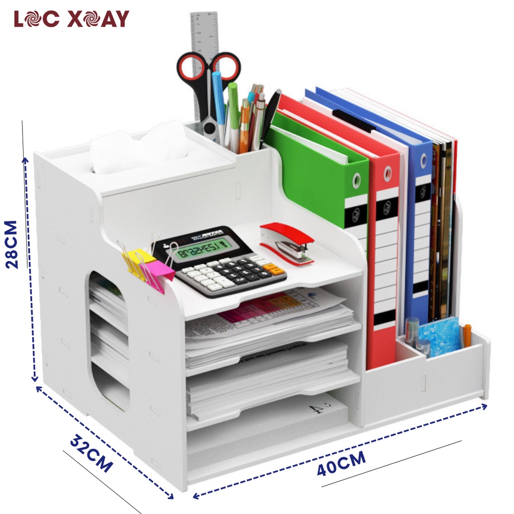 Kệ Tài Liệu Để Bàn Văn Phòng A2, Giá Tài Liệu Để Bàn Đa Năng Đựng Hồ Sơ, Sách Vở Chất Liệu Gỗ Nhựa Không Ẩm Mốc An Toàn Thân Thiện Môi Trường Kích Thước 40*32*28