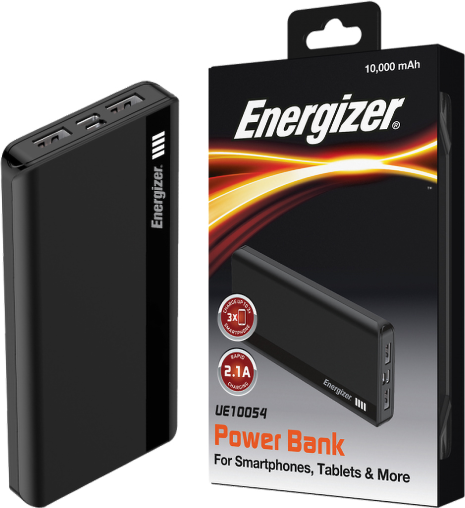 Pin sạc dự phòng Energizer 10000mAH/3.7V UE10054BK - Hàng Chính Hãng