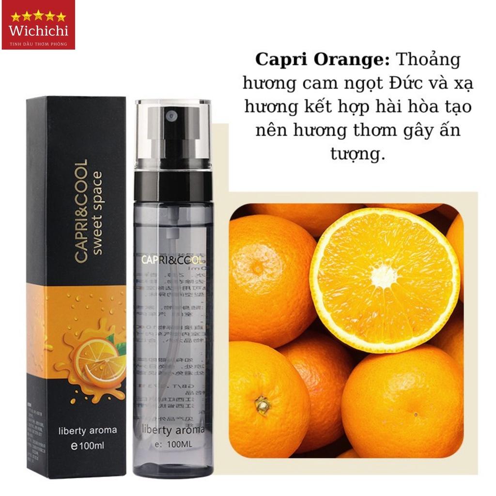 Xịt thơm quần áo Capri Cool , nước xịt thơm quần áo 100ML khử mùi hiệu quả có 7 mùi hương theo cá tính