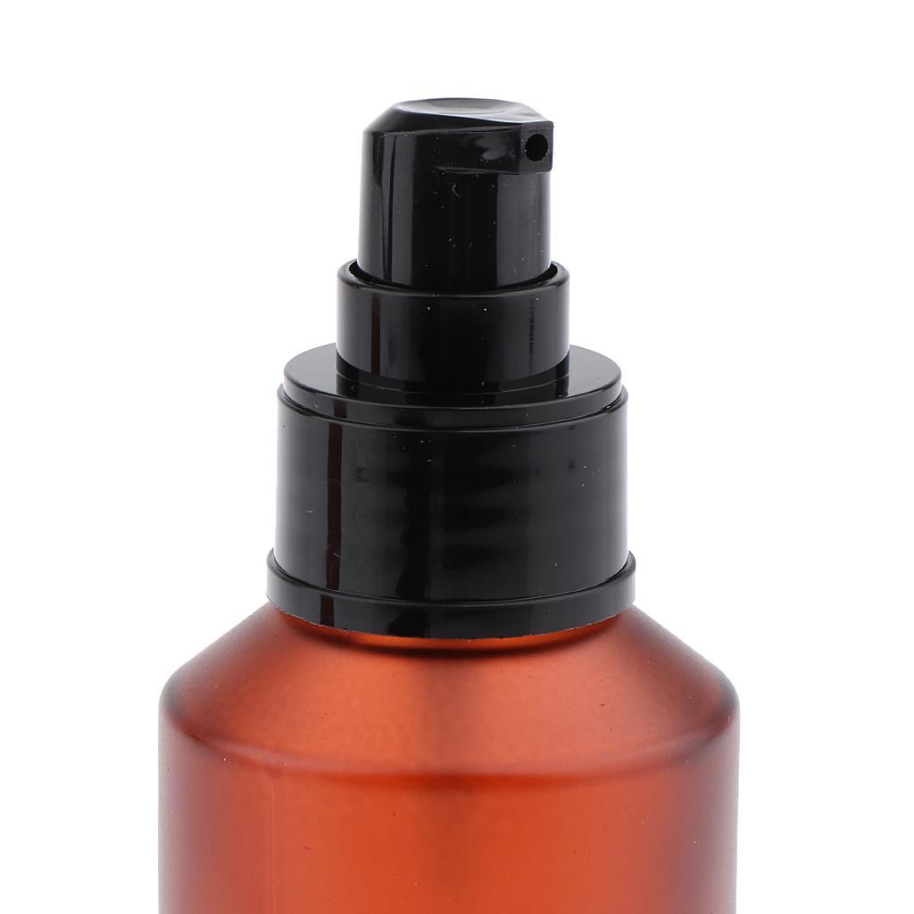 4pcs Empty Spray Pump Bottle Refillable Amber Glass Lotions Bottle 60ml/15ml