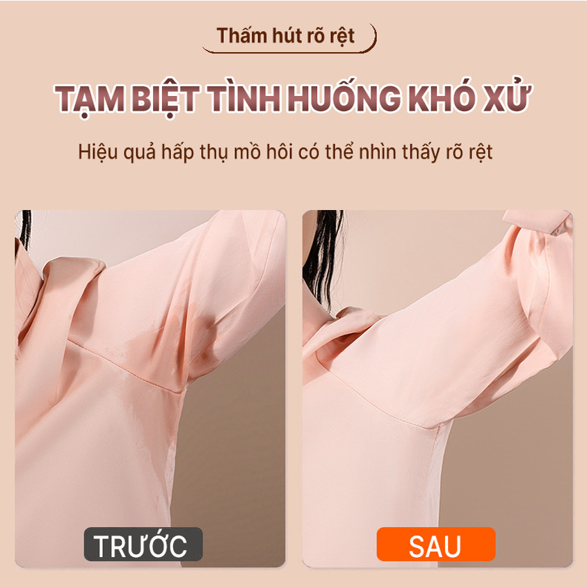 Combo  10 miếng dán thấm hút mồ hôi vùng da dưới cánh tay cho nam và nữ giúp thoáng khí khử mùi an toàn và tiện lợi