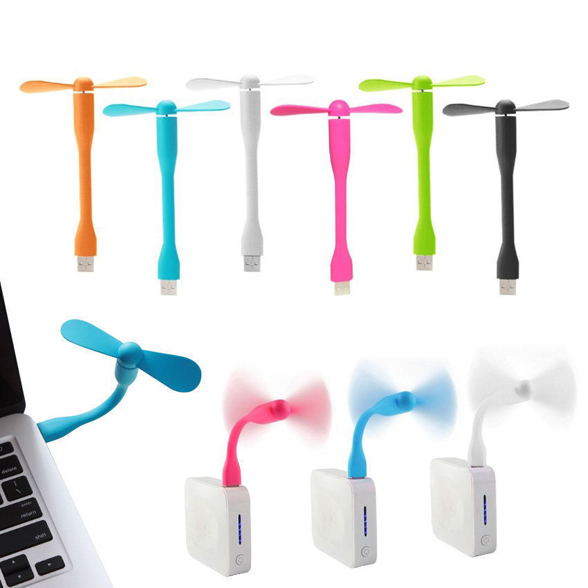 Quạt mini cổng usb thân uốn dẻo 2 cánh tháo rời linh hoạt làm mát cho laptop, máy tính, power bank, pc hàng nhập khẩu