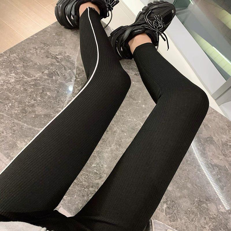 Quần legging len gân Quảng Châu dài đen thu đông